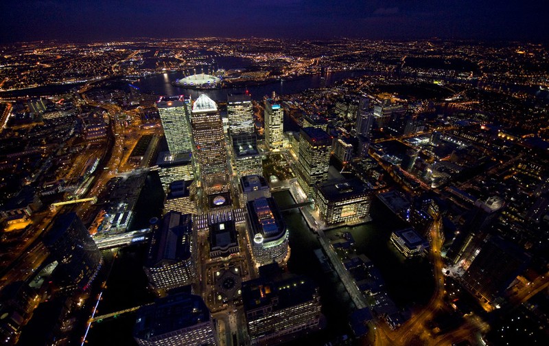 Ночной Лондон, вид сверху (24 фото)