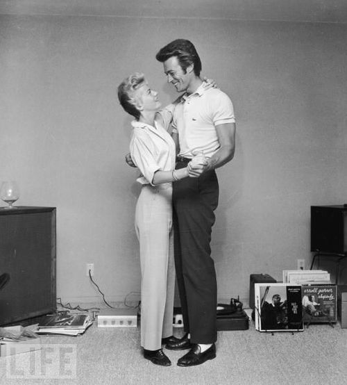 Clint Eastwood with his first wife Maggie, 1965