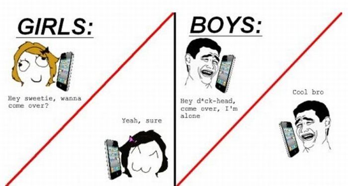  Guys vs. Girls (16 pics)
