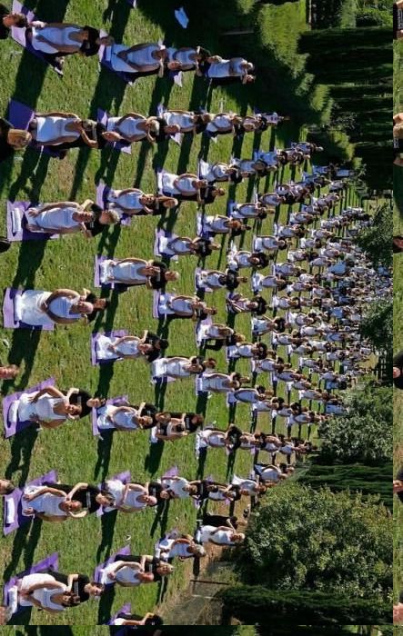 Новый мировой рекорд синхронного массового массажа (3 фото)