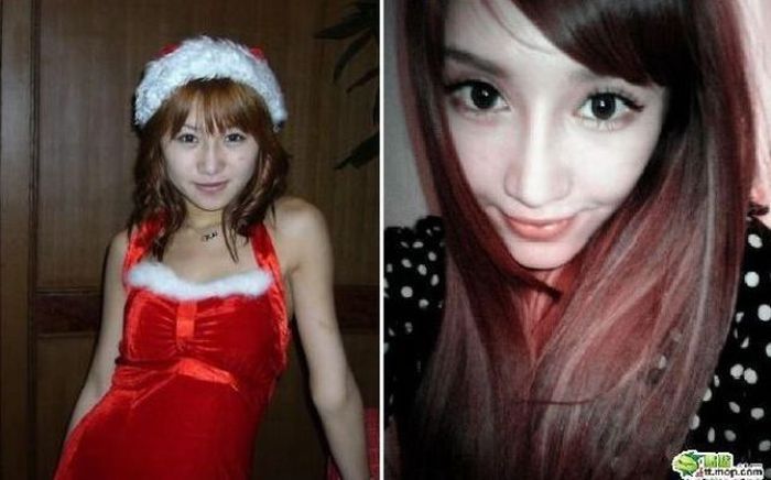 Девушка из Китая до и после пластической операции (13 фото)