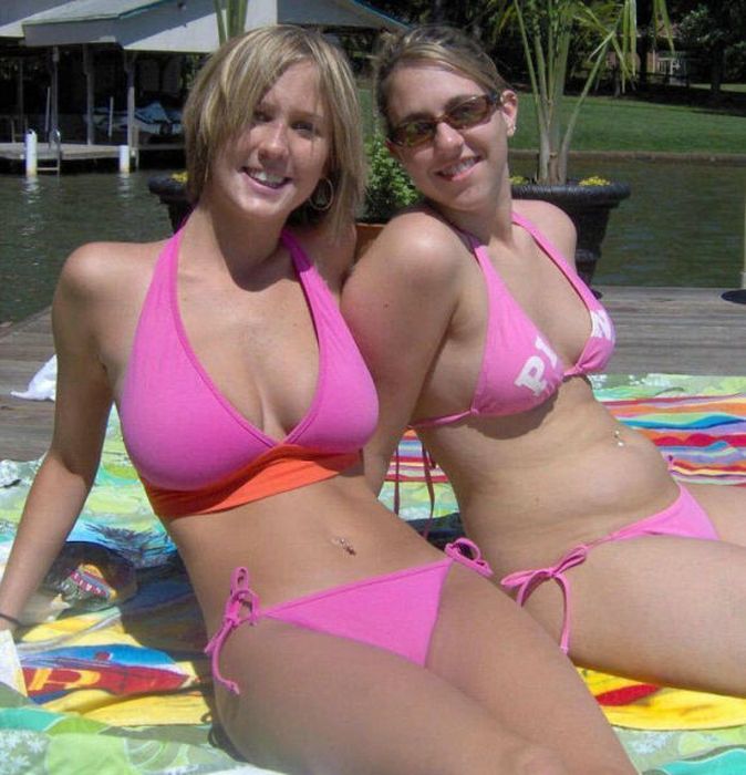 Pool big boobs small bikini