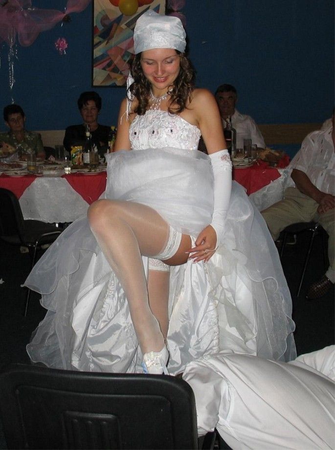 Naughty bride upskirts