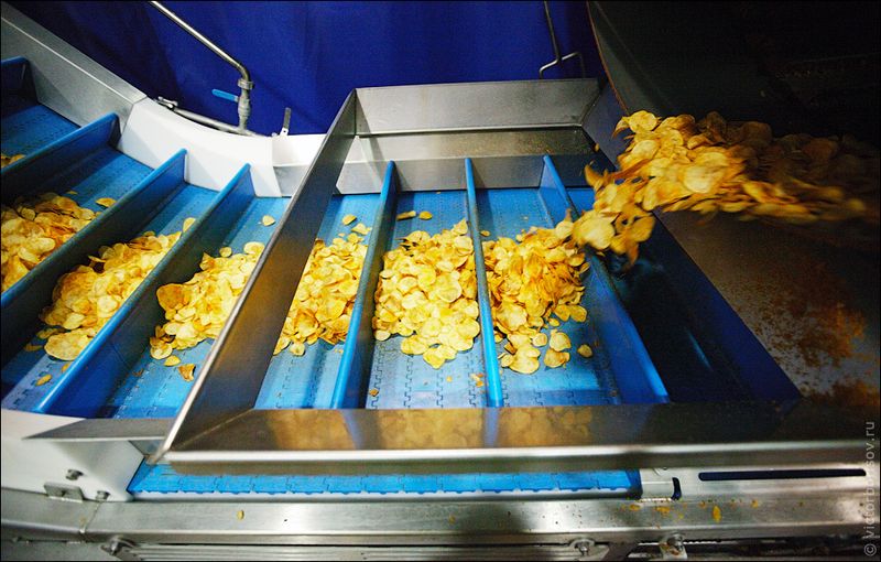 На этом этапе в обжаренные картофельные чипсы добавляются специальные ароматические и вкусовые добавки, основой которых является соль. 