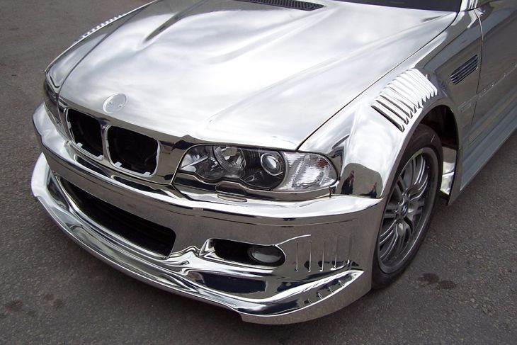 Как покрасить хромированную деталь. BMW e46 хром декор. Бампер хром БМВ. Хромированный BMW. БМВ е38 черный хром.