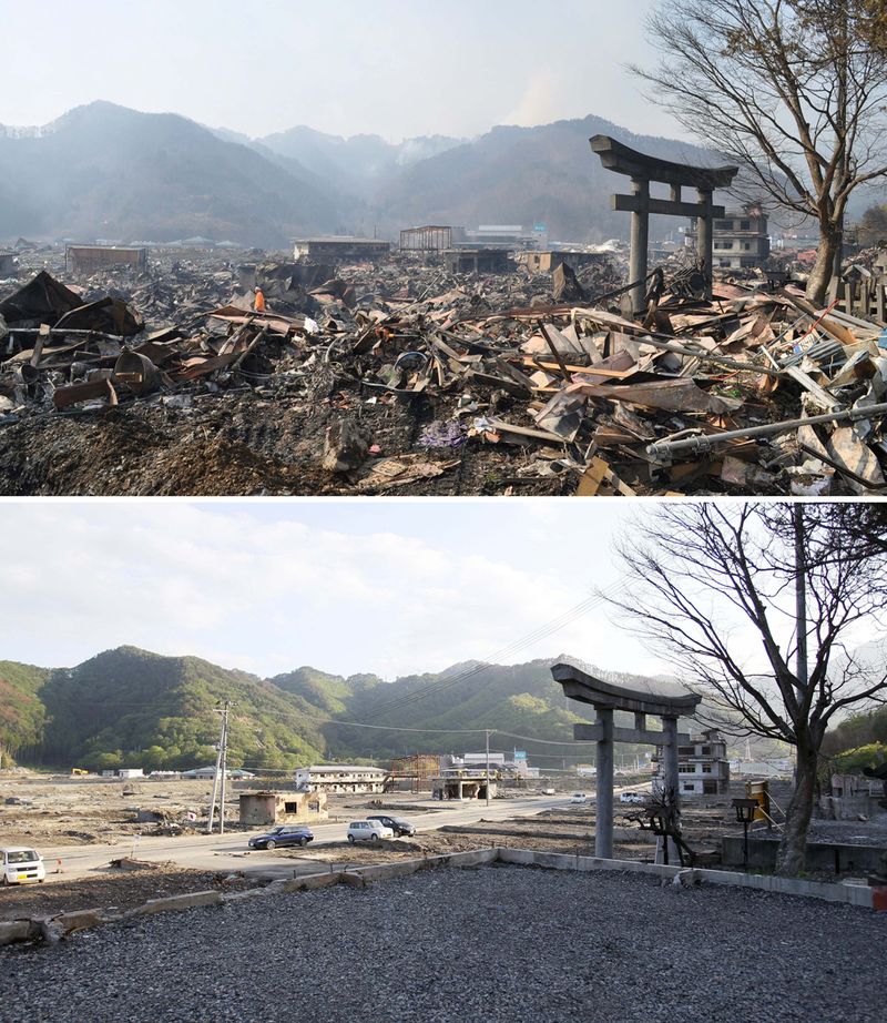 Япония после великой. Япония после ЦУНАМИ. ЦУНАМИ после землетрясения в Японии. Разрушительные ЦУНАМИ В Японии. Япония после землетрясения.