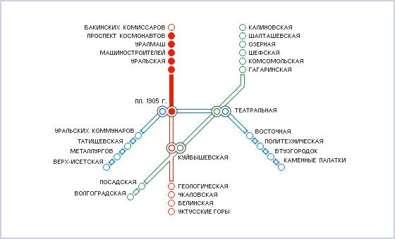 Карта метро екатеринбург схема