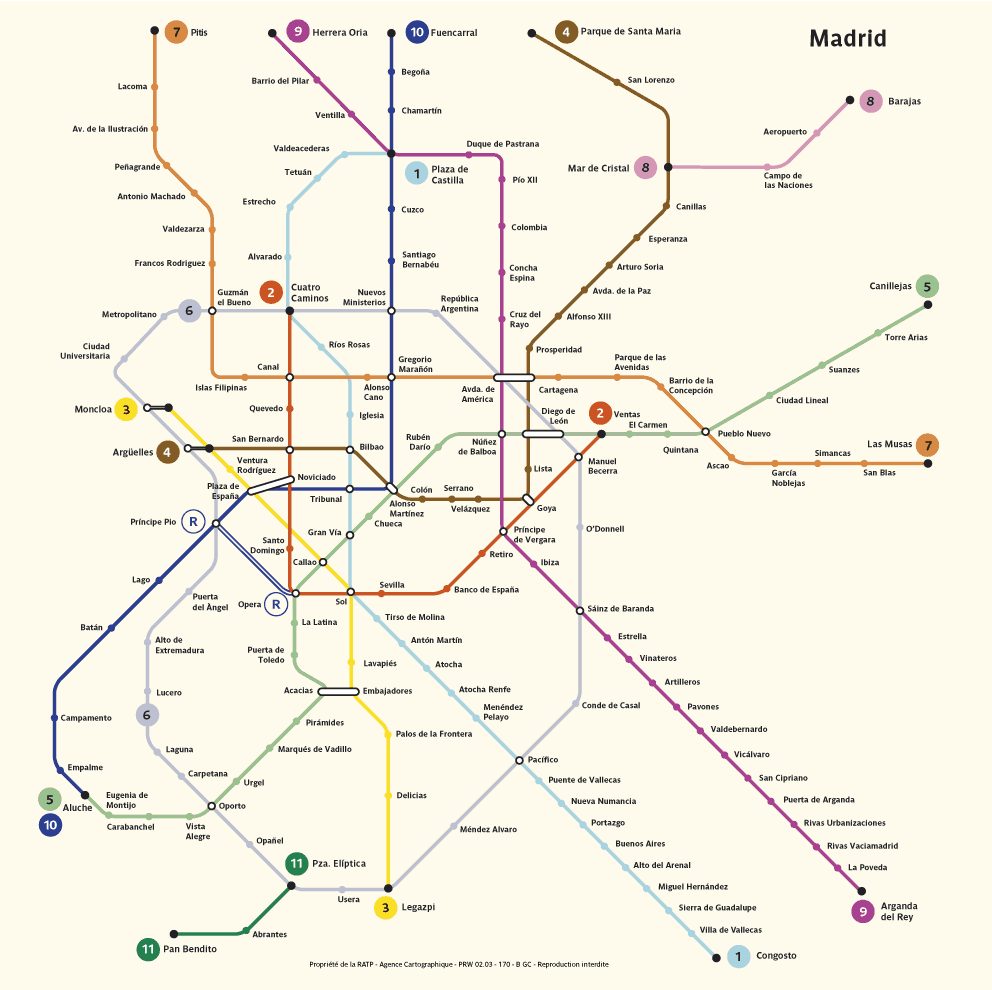 Схема метро испании