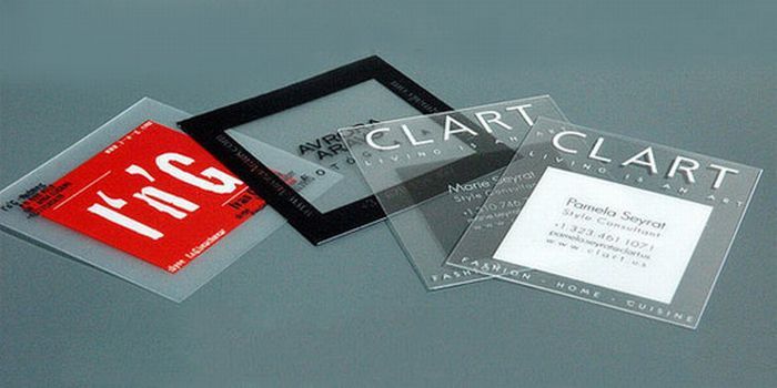 Прозрачные пластиковые визитки (40 фото)